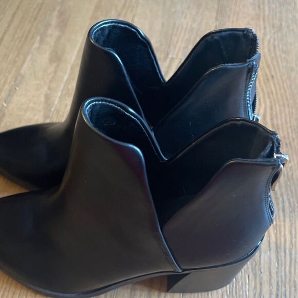 Black Fashion Boots Size 8 Unbranded Back Zipper - Picture 4 of 6